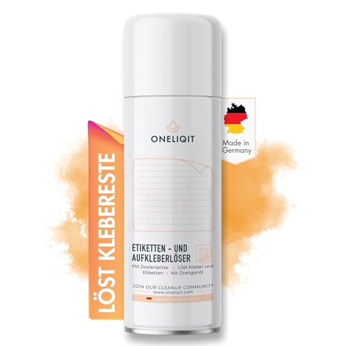 ONELIQIT® Etikettenentferner, Etikettenlöser, Klebereste Entferner...