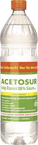 1 Liter Essig-Essenz 80%, Acetosur Essig-Säure 80%, hell