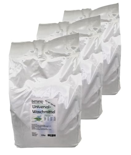 Bemango Universal Waschpulver 3x10 kg ergiebig für über 300...