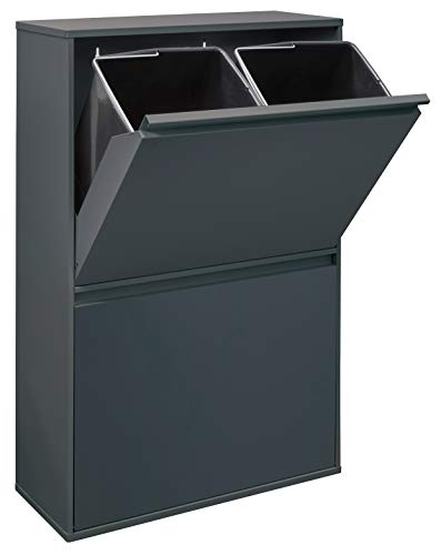 Arregui Basic CR604-B Recycling Abfalleimer / Mülleimer aus Stahl,...