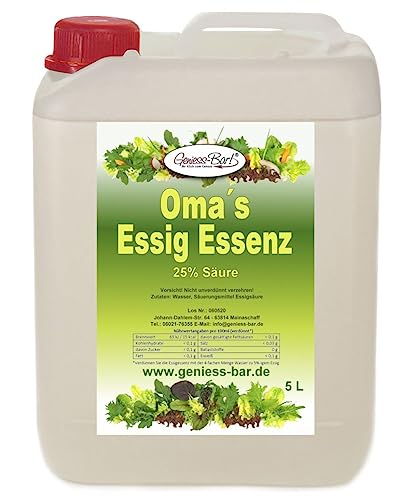 Oma`s Essigessenz 25% Säure 5 Liter Geschmackssieger für die gute...