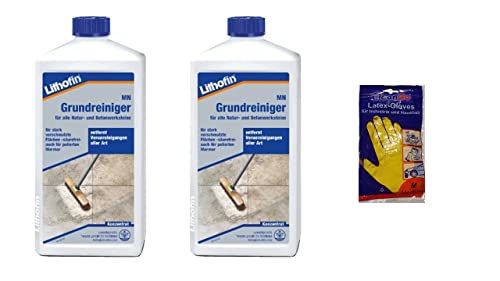 2 x Lithofin MN Grundreiniger 1 Liter - gratis Latex Handschuhe