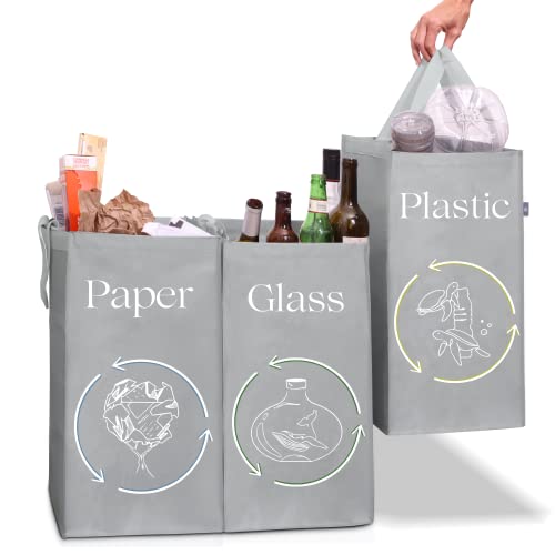 norggo 3er-Pack Recycling System Taschen - Mülltrennsystem 3fach -...