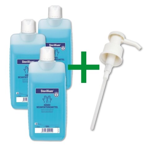 3 x 1000ml Sterillium® Hände-Desinfektionsmittel + 1 x Dosierpumpe...