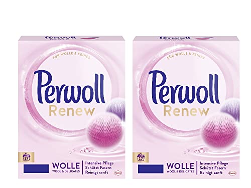 Perwoll Renew Wolle Waschpulver (2x17 Wäschen), Feinwaschmittel für...