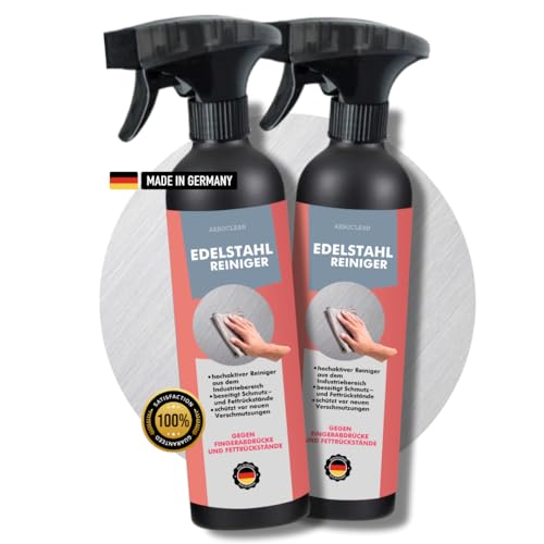 Edelstahlreiniger 2x500ml in hochwertiger Sprühflasche |...