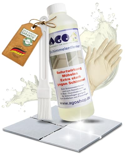 AGO 500ml Schimmelentferner mit Pinsel & Handschuhen – stärker als...