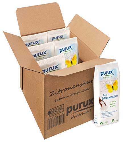 Purux Zitronensäure Pulver 5kg, Lebensmittelqualität, gentechnikfrei