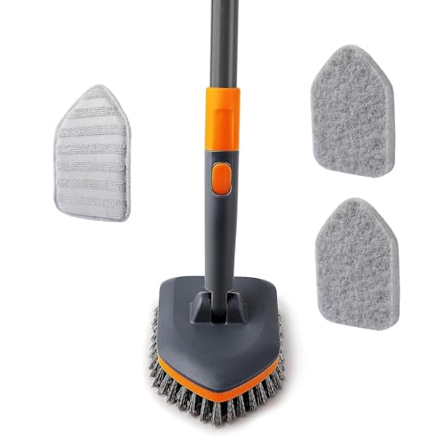 CLEANHOME Schrubber mit Stiel 4-in-1,Reinigungsbürste Bad,Enthält...