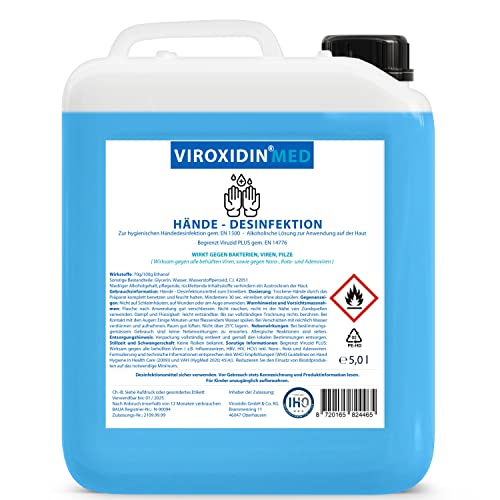 Viroxidin Med Desinfektionsmittel für Hände 5l - Zur hygienischen...