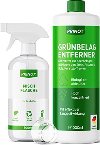 Prinox® 1000ml Grünbelagentferner inkl. Mischflasche I EXTREM STARK...