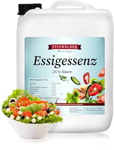 Feinwälder® Essigessenz 25% Säure im 5 kg Kanister | weißer...