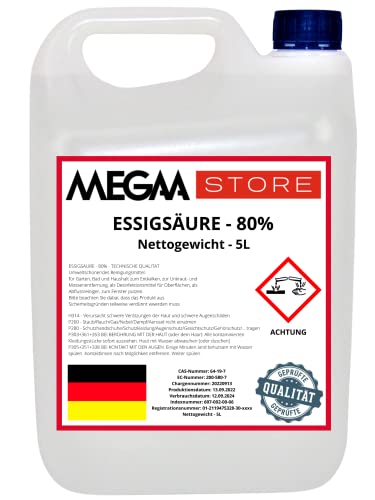 Megaastore Essigsäure 80% (E260) (UN2790) | Ideal als Reiniger und...