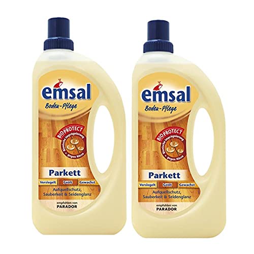 2x emsal Boden-Pflege Parkett 1 Liter mit Bioprotect - Aufquellschutz,...