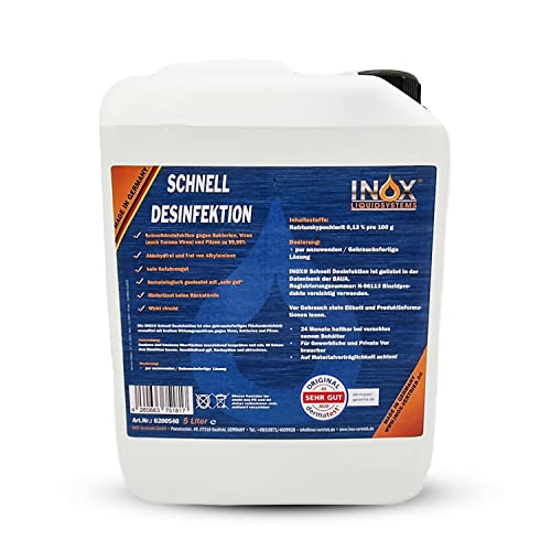 INOX® Desinfektionsmittel, 5L - Schnelldesinfektion von glatten...