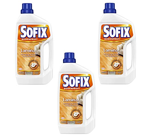 SOFIX Laminatreiniger, Bodenreiniger, 3x1 l, für besonderen Glanz...