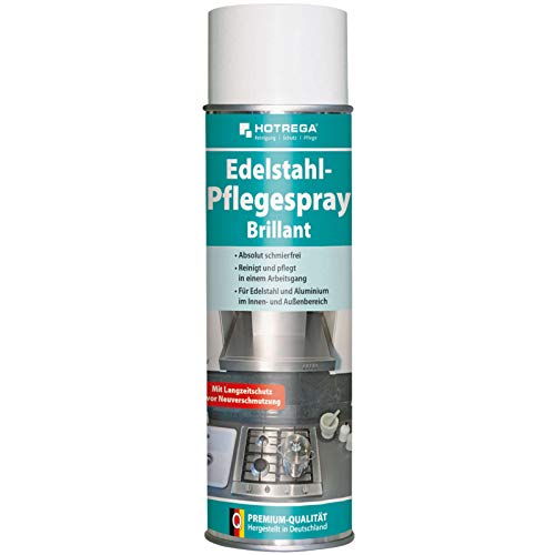 HOTREGA Edelstahl Pflegespray Brillant | Edelstahlreiniger |...