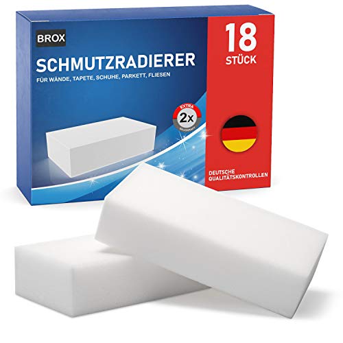 BROX® Schmutzradierer – 18x Schwamm – Radierschwamm für weiße...