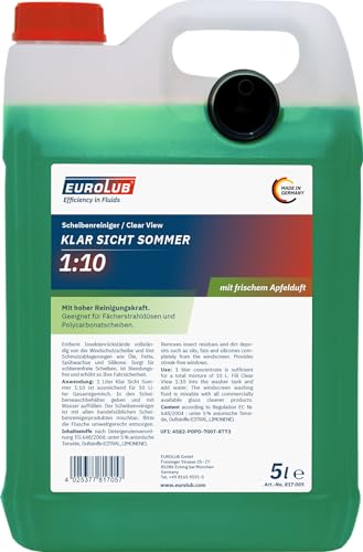 EUROLUB KLAR SICHT Sommer 1:10 Scheibenreiniger-Konzentrat, 5 Liter,...