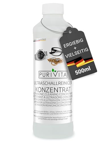 PURIVITA Ultraschallreiniger - sehr ergiebiges Konzentrat - reinigt...