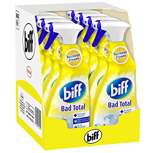 Biff Bad Total Spritzige Zitrone, Badreiniger, 8 x 750 ml,...