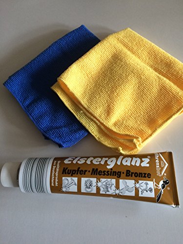 hs24store Elsterglanz Kupfer Messing Bronze Polierpaste 150 ml und 2...