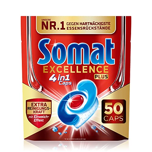 Somat Excellence PLUS 4in1 Caps (50 Caps), Spülmaschinentabs in 100%...