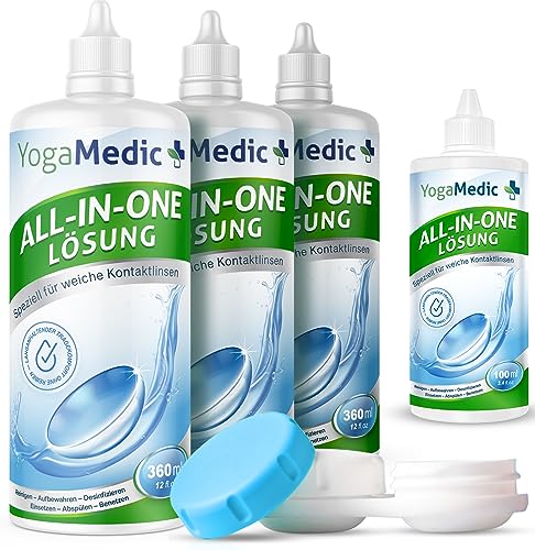 YogaMedic Kontaktlinsen Flüssigkeit Multipack- 3 x 360 ml, 1 x 100ml...