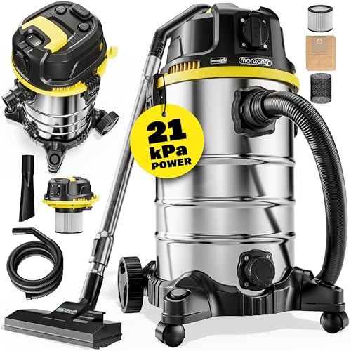 Monzana® Nass Trockensauger 5in1 Industriestaubsauger 2400W 30L...