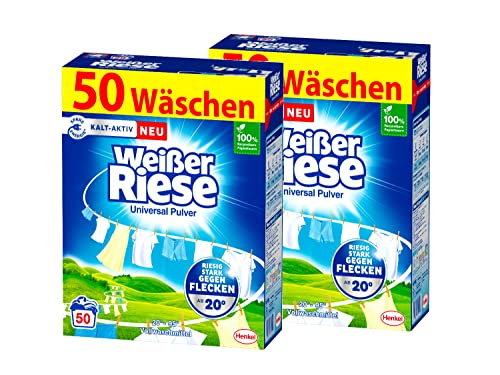 Weißer Riese Universal Pulver 100 WL (2x50 Waschladungen),...