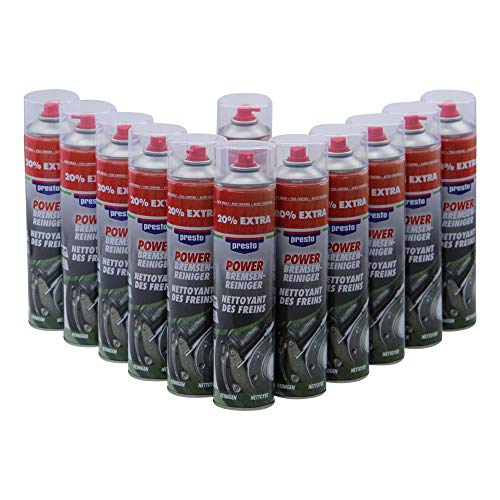 Bremsenreiniger 12x 600ml Presto Power Teilereiniger Acetonfrei 600 ml...