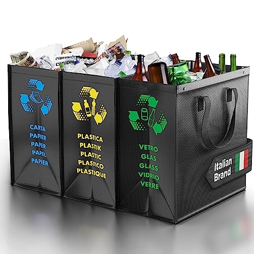 PTMS® Mülltrennsystem Taschen für Papier, Glas und Plastik -...