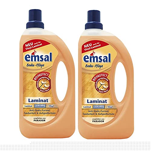 2x emsal Boden-Pflege Laminat 1 Liter mit Bioprotect - für Laminat,...