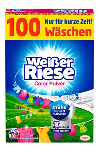 Weißer Riese Color Pulver, Colorwaschmittel, 100 Waschladungen, extra...
