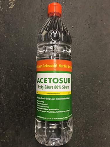 1 Liter Essig-Essenz 80%, Acetosur Essig-Säure 80%, hell