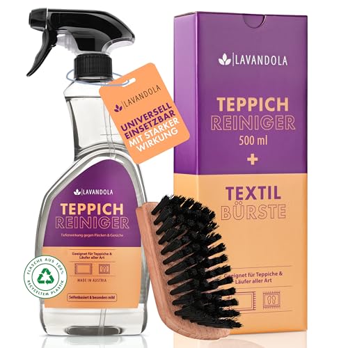 LAVANDOLA Teppichreiniger Set (500ml) mit Bürste - stark gegen...