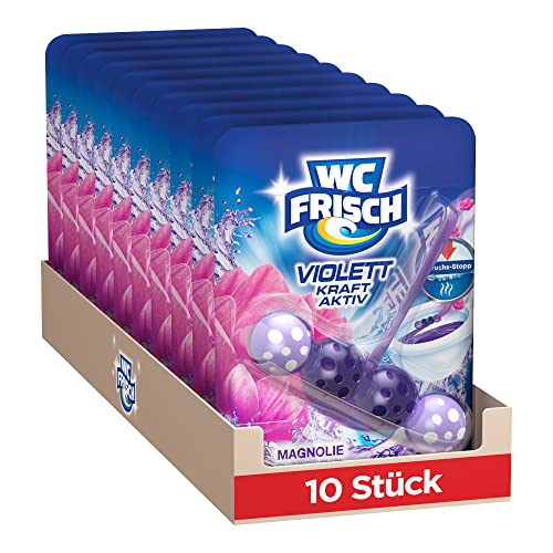 WC FRISCH Kraft Aktiv Violettspüler Magnolie, 10er Pack, WC Reiniger...
