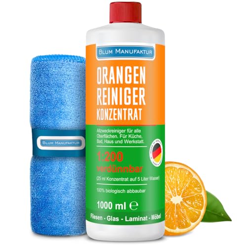 BLUM MANUFAKTUR 1000ml Orangenreiniger Konzentrat - Vielseitiger,...