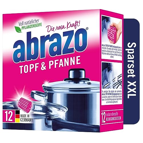 abrazo Topf & Pfanne - 12 Reinigungskissen für Töpfe, Grill &...