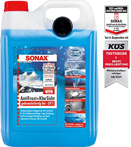 SONAX AntiFrost+KlarSicht Gebrauchsfertig bis -20° C (5 Liter)...