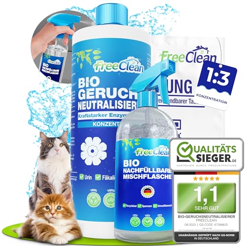 FreeClean® Bio Geruchsneutralisierer Konzentrat 1000ml [EXTRA STARK...