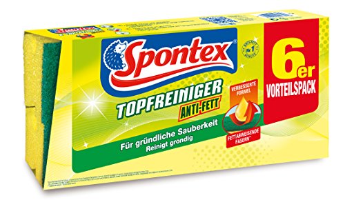 Spontex Topfreiniger Schwamm Anti-Fett 6er Pack, Reinigungsschwamm mit...