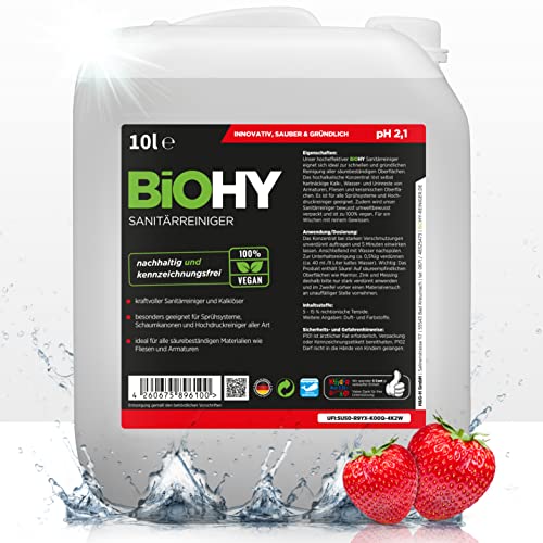 BiOHY Sanitärreiniger (10 Liter Kanister) | Bio Kalklöser Konzentrat...