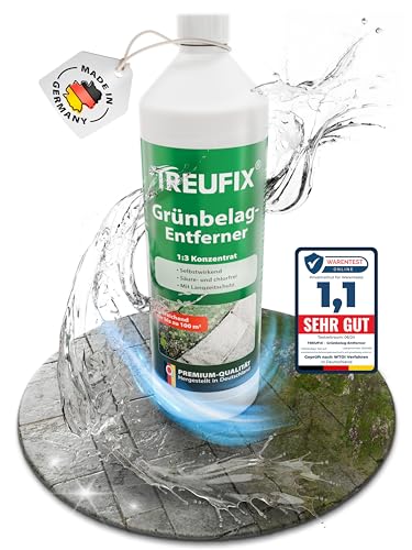Treufix - Grünbelagentferner & Moosentferner Konzentrat [Chlor- und...
