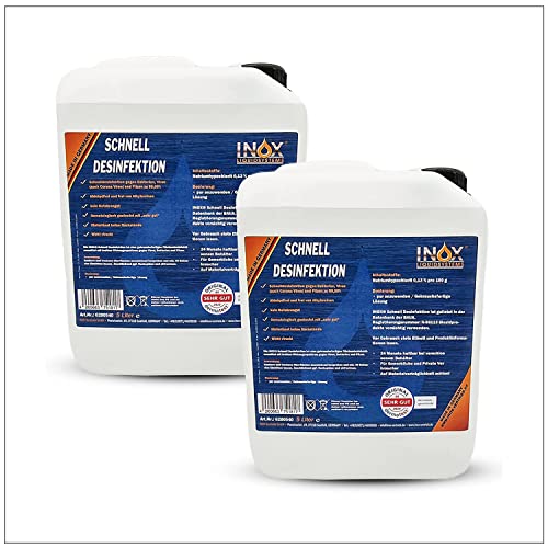 INOX® Desinfektionsmittel, 2 x 5L - Schnelldesinfektion von glatten...