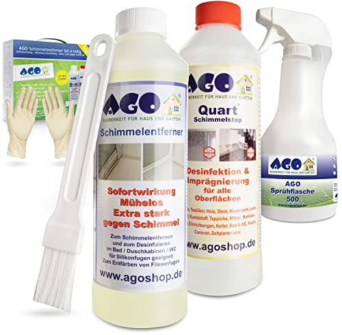 AGO Set 4-teilig Schimmelentferner & Schimmelstop je 500ml/...