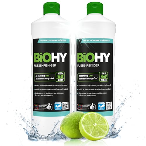 BiOHY Fliesenreiniger (2x1l Flasche) | speziell entwickelt für Stein-...