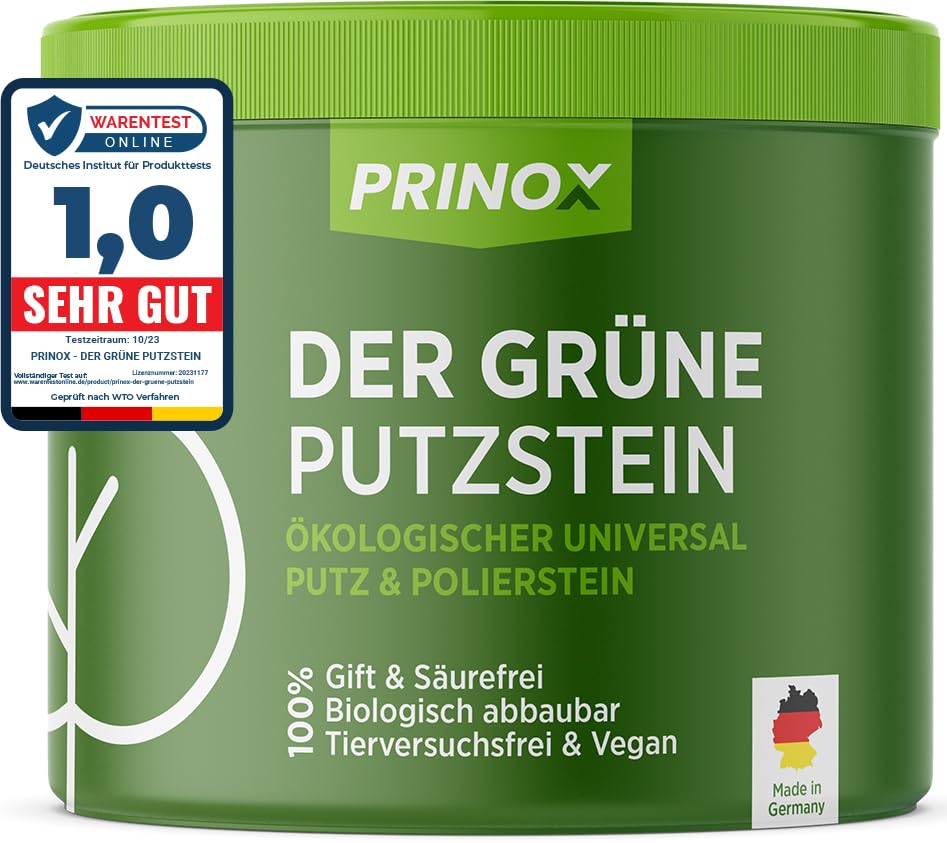 PRINOX® Der Grüne Putzstein 950g inkl. Handschwamm Nachhaltiger...